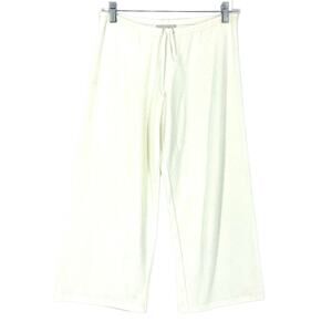 FITIGUES Y2K Pants Women's Size XS Terry Cloth Crop Casual Wide Legs Cream
